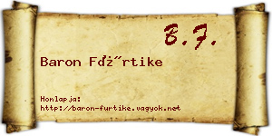 Baron Fürtike névjegykártya